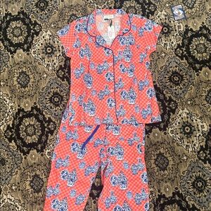 Ladies boutique Pajamas Set - Red and Blue